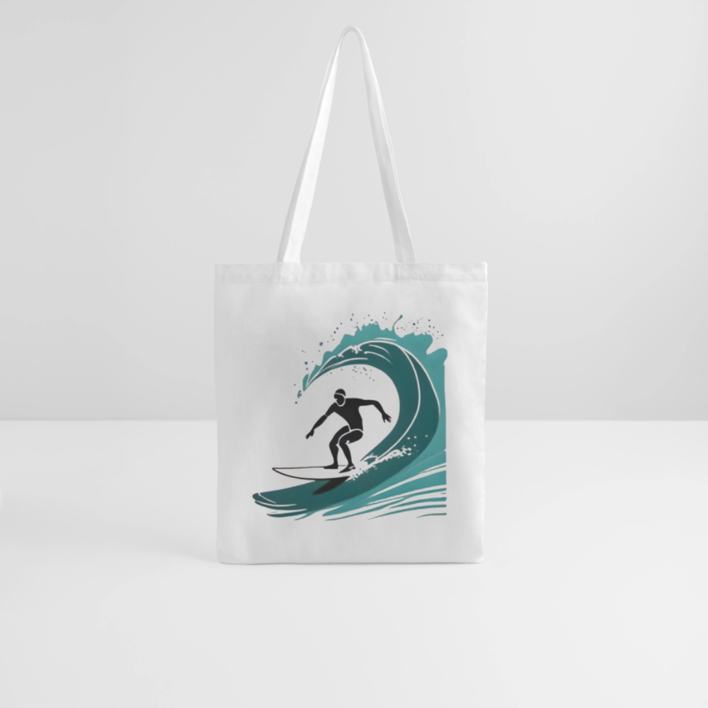 Surf Tote Bag – Minimal Wave - white