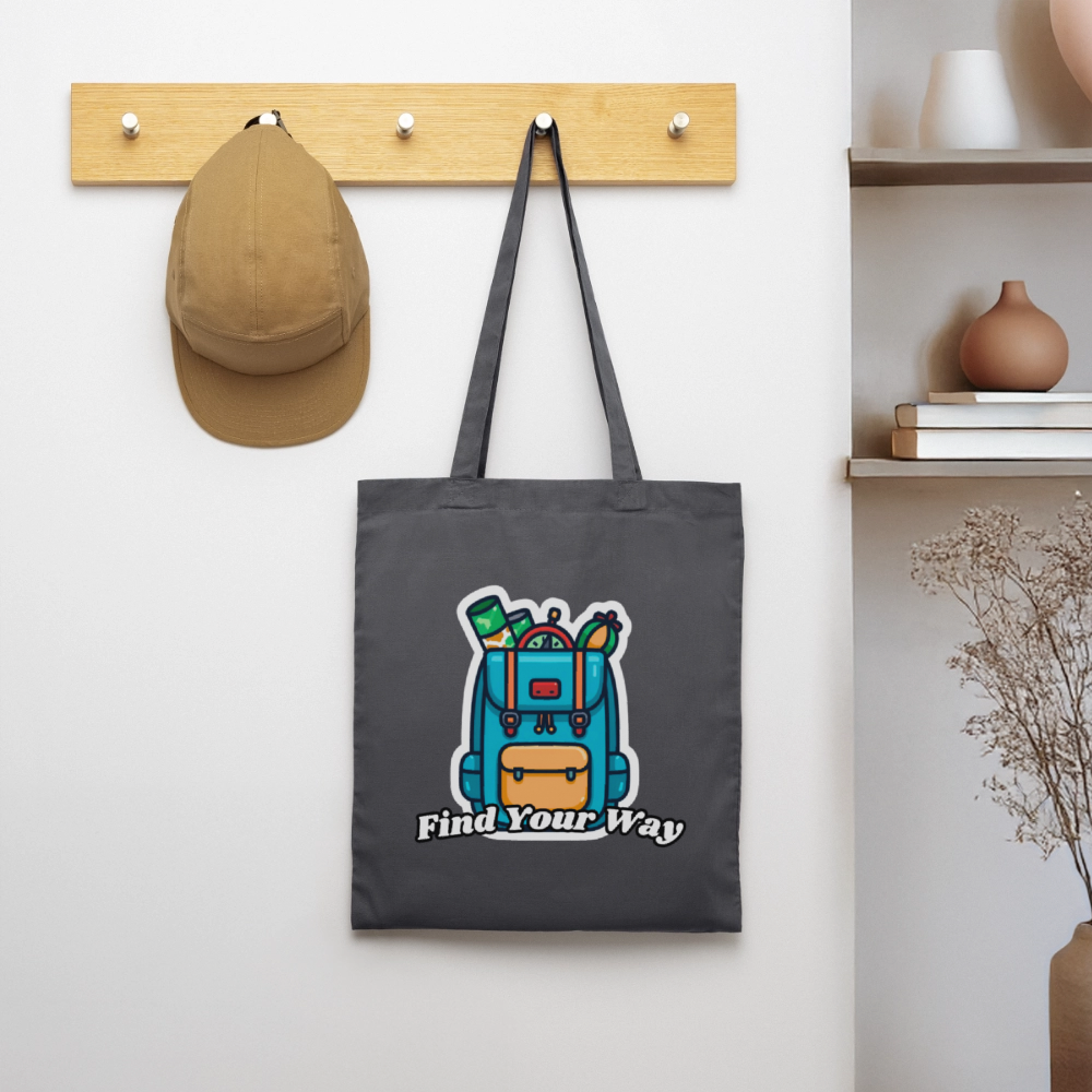 Backpacking Tote Bag – Find Your Way - graphite grey