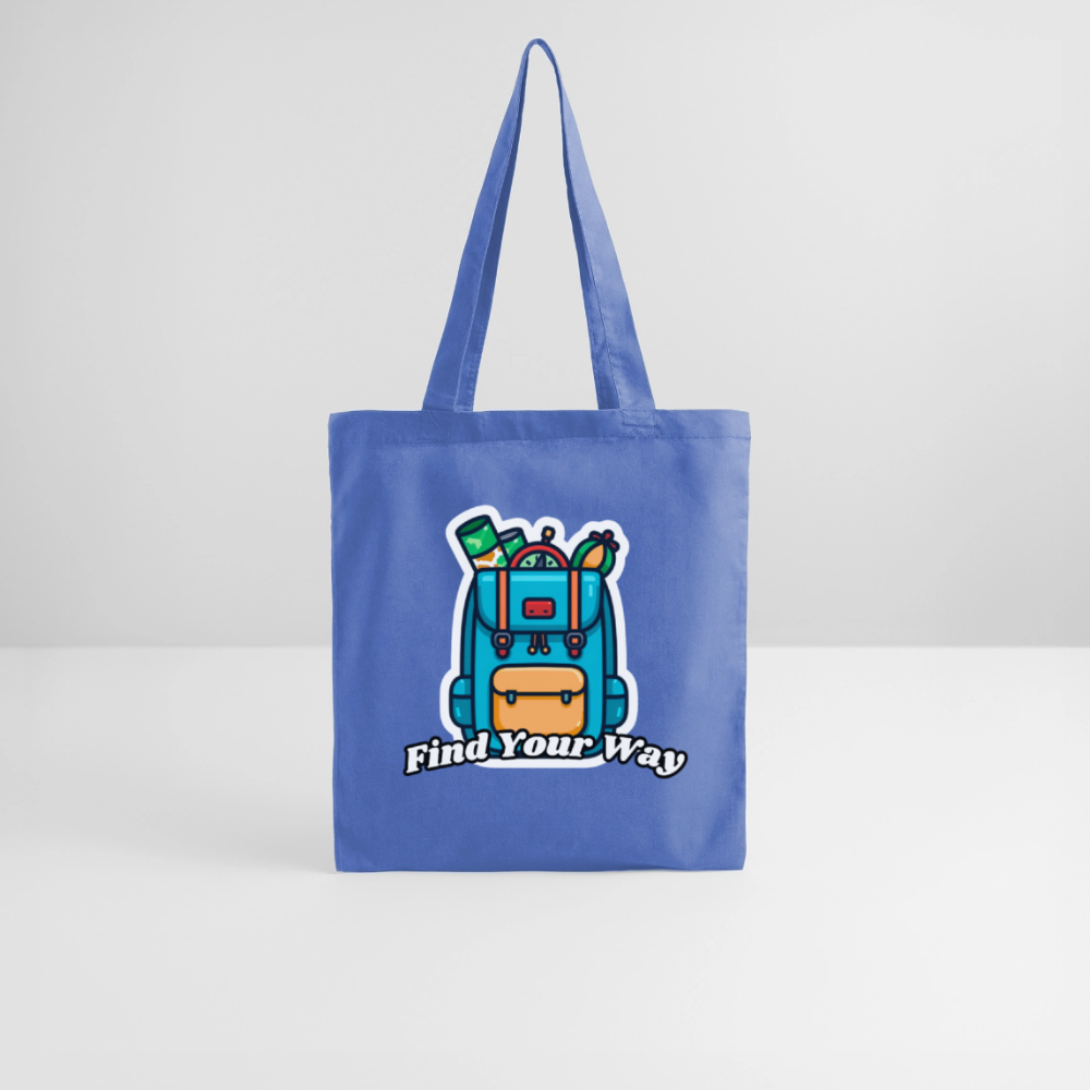 Backpacking Tote Bag – Find Your Way - light blue