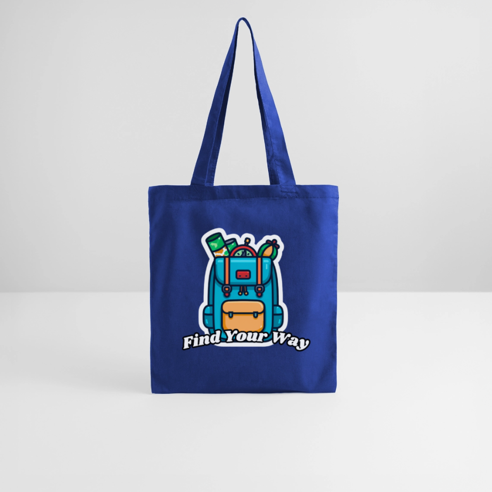 Backpacking Tote Bag – Find Your Way - royal blue