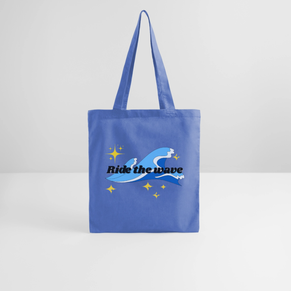 Surf Tote Bag - ride the wave - light blue