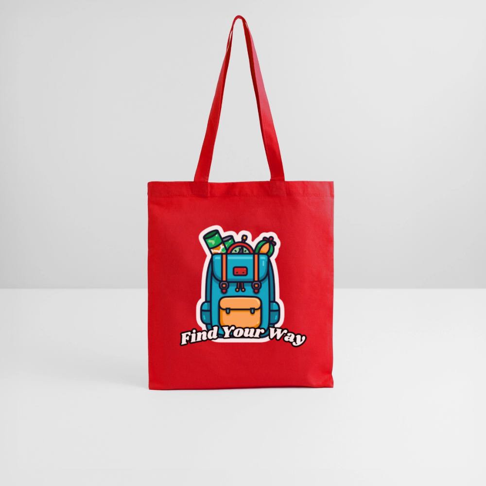 Backpacking Tote Bag – Find Your Way - red